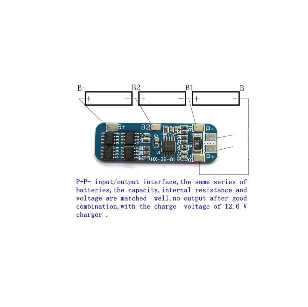 12.6V BMS 3S 10A 18650 Lithium Battery Protection Board - Image 4
