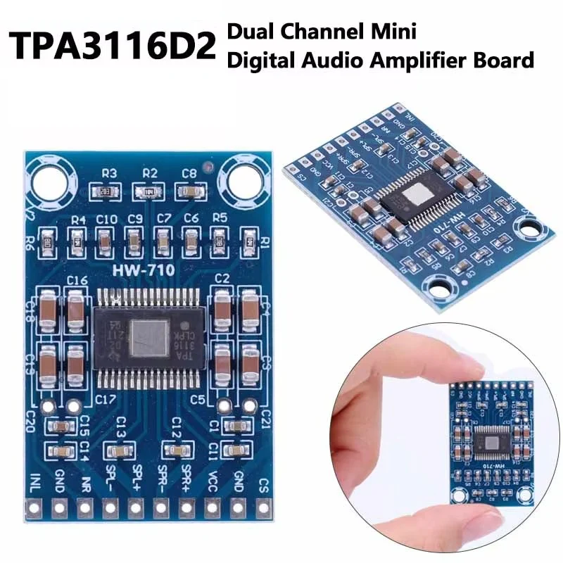 XH-M564 DC12-24V 2x50W Dual Channel TPA3116D2 Power Amplifier Board D Class 50W+50W - Image 3